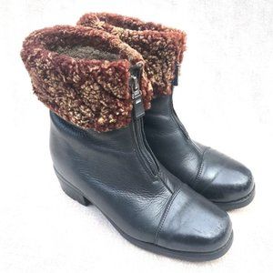PAJAR leather ankle booties shearling lined with zipper closure fall winter wear